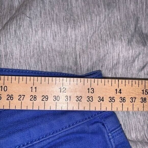 Isaac Mizrahi Blue Straight Leg Mid Rise Ankle Cropped Casual Pants Size 4 - Picture 8 of 9